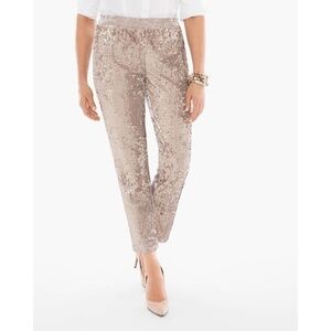 Chico's Chicos Ultimate Fit Sequin Velvet / Velour Pants Size M